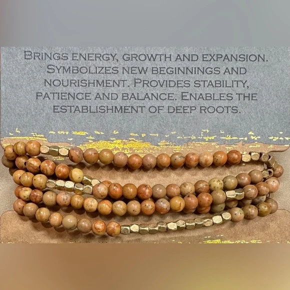 Scout Curated Wears, Petrified Wood, Semi Precious Gem Stone Necklace/Bracelet - Picture 2 of 6